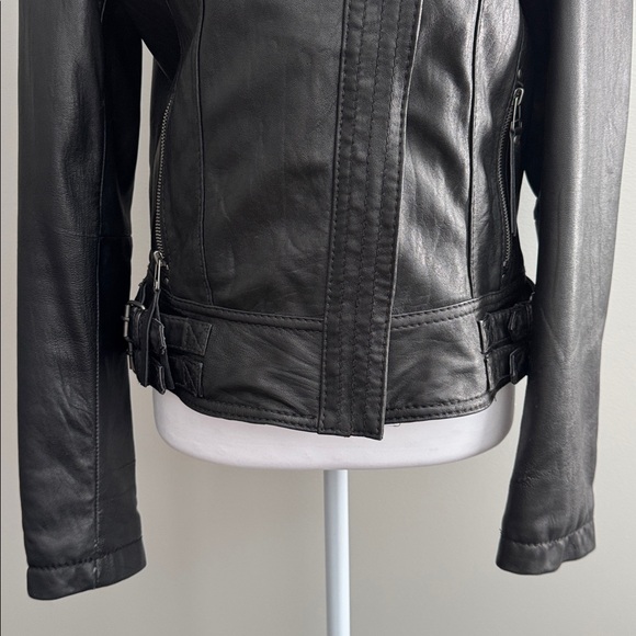 Michael Kors Black Moto Leather Jacket size S - Picture 6 of 13